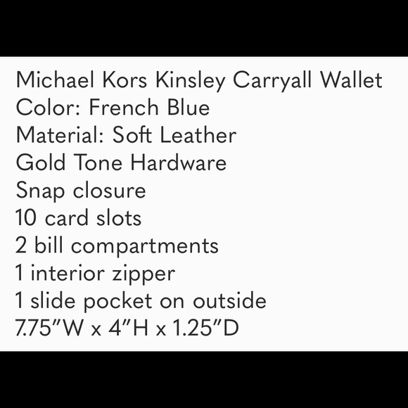 Michael Kors Kinsley Carryall French Blue Wallet - Picture 6 of 7